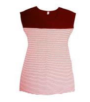 Vestido de malha listrado ,manga curta Vestido de malha listrado ,manga curta