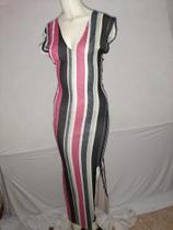 Vestido de malha longo listrado (Tam: P/M) Vestido de malha longo listrado (Tam: P/M)
