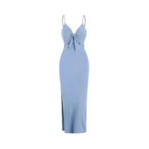 Vestido De Malha Sem Mangas Para Mulheres, Sexy, Costas Descobertas, Saia Longa, Design Simples Para