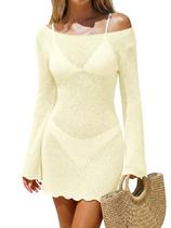 Vestido de malha transparente de manga comprida Saodimallsu com capa de maiô