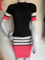 Vestido de Manga com Gola Alta Estilo Tricot