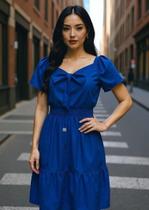 Vestido de manga curta em camadas longo Duna