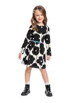 Vestido de Manga Longa com Cinto Bee Loop