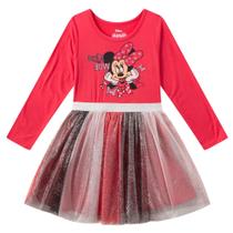 Vestido de Manga Longa para Meninas Disney Minnie Mouse Princesa Frozen Vestido de Manga Longa para Meninas Disney Minnie Mouse Princesa Frozen