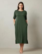 Vestido De Mangas Curtas Com Bolsos Laterais LUNENDER 00592