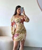 Vestido de manguinha modal floral - tamanho G