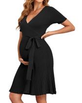 Vestido de maternidade V FOR CITY Bodycon Knit Summer Black Vestido de maternidade V FOR CITY Bodycon Knit Summer Black