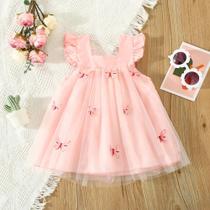 Vestido de Menina Bebê em Tule com Detalhes de Borboleta - Babado e Estilo Verão