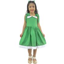 Vestido de Menina Verde Casual Elegante
