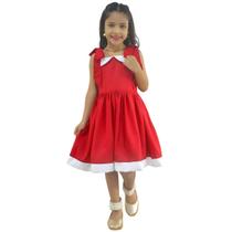 Vestido de Menina Vermelho Casual Elegante