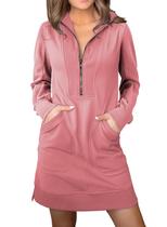 Vestido de moletom AlvaQ Fall Fashion 2024 para mulheres rosa XXL