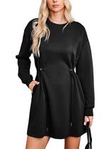 Vestido de moletom Dokotoo com cordões na cintura para mulheres