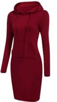 Vestido De Moletom Midi Com Capuz
