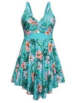 Vestido de natação Arolina Tummy Control Plus Size para mulheres com mais de 22 anos