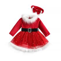 Vestido de Natal BeMeYourBBS Papai Noel para menina Vestido de Natal BeMeYourBBS Papai Noel para menina