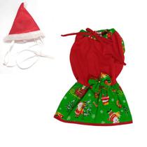 Vestido De Natal Com Saia Verde + Gorro De Natal - Tamanho G