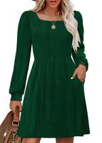 Vestido de Natal OFEEFAN Kit Sweater para mulheres Deep Green S