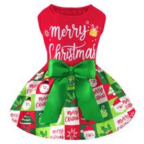 Vestido de Natal para cães XPUDAC Verde Vermelho XXS Small Vestido de Natal para cães XPUDAC Verde Vermelho XXS Small