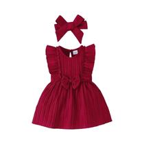 Vestido De Natal Sem Mangas Com Laço Para Bebês Recém-nascidos, Roupa Fofa De Princesa Para Festa De
