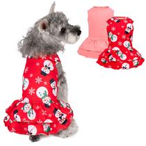 Vestido de Navidad para Perros Pequeños cyeollo 2 Pack Disfraz de Muñeco de Nieve XS
