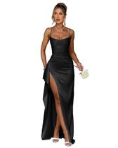 Vestido de noite GDJDIFK Lace Prom Mermaid Satin Black Women
