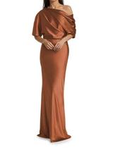 Vestido de noite namirate Satin One Shoulder Burnt Orange US10