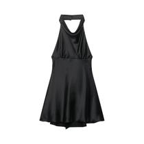 Vestido De Noite Sem Mangas Com Textura De Seda Em Cor Sólida Para Mulheres, Verão 2025