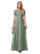 Vestido de noite YOFF A-line Sequin Mother of The Bride Eucalyptus