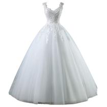 Vestido de Noiva Casamento Princesa Pérolas Renda Luxo