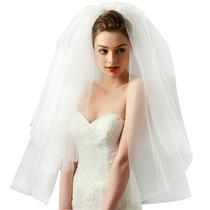 Vestido de Noiva de Tule Véus Fofos Malha Branca Multi Camada Bridal Cabelo Véu Véu Pente Noiva Casamento Acessório - Branco