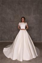 Vestido De Noiva Elegante Com Bolso Boho Chic Princesa Cetim Vestido De Noiva Elegante Com Bolso Boho Chic Princesa Cetim