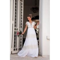 Vestido de noiva longo gisele off white