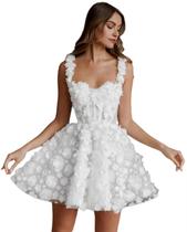 Vestido de noiva Yuxin Short Sparkly Lace Tulle A Line White