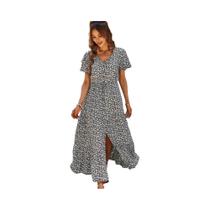 Vestido De Praia Boêmio Casual Longo Com Estampa Floral Vintage Para Mulheres Vestido De Praia Boêmio Casual Longo Com Estampa Floral Vintage Para Mulheres