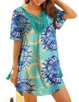 Vestido de praia Ekouaer com capa de maiô e crochê de renda com decote em V