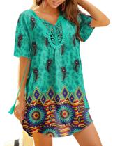 Vestido de praia Ekouaer com capa de maiô e crochê de renda com decote em V