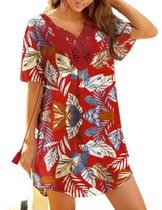 Vestido de praia Ekouaer com capa de maiô e crochê de renda com decote em V