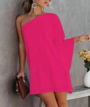 Vestido De Praia Elegante Com Ombro Único E Manga Longa Em Gradiente De Cores Para Mulheres