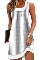 Vestido de praia ETCYY 2026 Vacation listrado cinza para mulheres Vestido de praia ETCYY 2026 Vacation listrado cinza para mulheres
