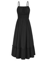 Vestido de praia GRACE KARIN Casual Summer sem mangas preto S