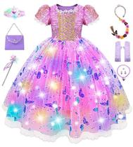 Vestido de princesa Aimeiar para meninas com traje iluminado 3T-10Y Vestido de princesa Aimeiar para meninas com traje iluminado 3T-10Y