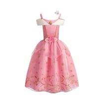 Vestido De Princesa Aurora Bela Adormecida Rosa Para Meninas Fantasia De Cosplay Para Festa De