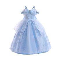Vestido De Princesa Azul Borboleta Para Meninas, Elegante Para Festas De Verão E Formaturas Vestido De Princesa Azul Borboleta Para Meninas, Elegante Para Festas De Verão E Formaturas