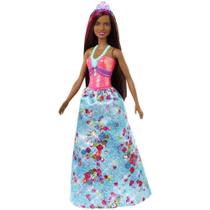 Vestido de Princesa Barbie Dreamtopia (3 a 7 anos) - Rosa, Saia Azul e Tiara