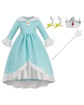 Vestido de princesa Bloomiro para meninas, cosplay de 7 a 8 anos, azul Vestido de princesa Bloomiro para meninas, cosplay de 7 a 8 anos, azul