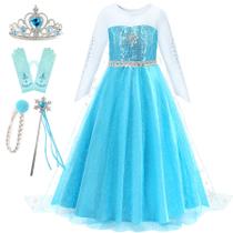 Vestido de princesa BOMLY Blue com acessórios Cosplay 130 Vestido de princesa BOMLY Blue com acessórios Cosplay 130