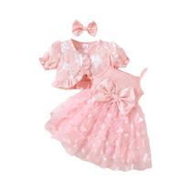 Vestido De Princesa Borboleta Para Meninas De 0 a 3 Anos, Xale, Faixa De Cabeça, Festa De