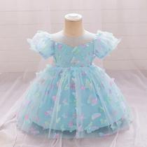 Vestido De Princesa Com Estampa De Borboleta Rosa Para Bebês Meninas, Vestido Tutu Para Festa De 1º Vestido De Princesa Com Estampa De Borboleta Rosa Para Bebês Meninas, Vestido Tutu Para Festa De 1º