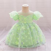 Vestido De Princesa Com Estampa De Borboleta Rosa Para Meninas Bebês, Vestido Tutu Para Festa De 1º