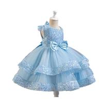 Vestido De Princesa Com Gola Irregular E Laço De Lantejoulas Para Meninas, Ideal Para Festas De - bibihou